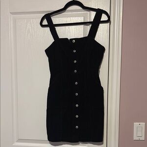 H&M Divided Corduroy Black Button-Down Dress